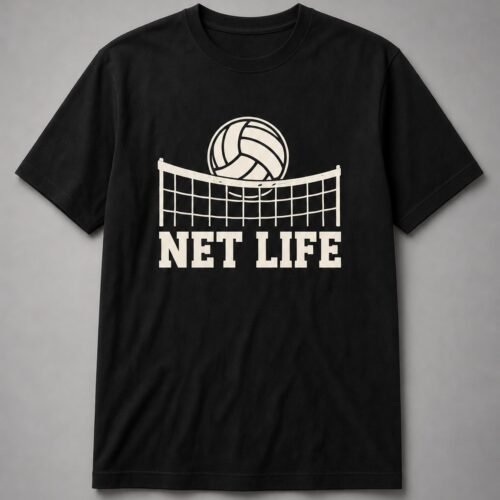 Net Life Volleyball Unisex T-Shirt - Black